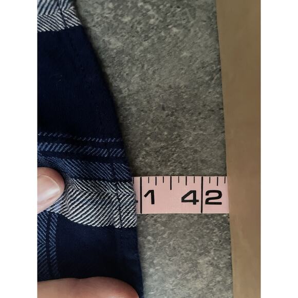 Flannel Shirt Womens Dress Large‎ Blue Plaid Country Cowgirl Casual Cabincore - Picture 10 of 10